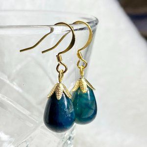 Dyed Agate Emerald Green Earrings